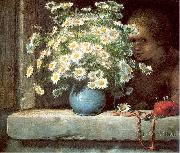 Jean-Franc Millet Bouquet of Daisies oil